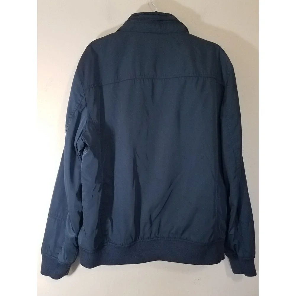 Tommy Hilfiger Performance Bomber Jacket Men XL Navy Blue‎ 6-Pocket Hooded